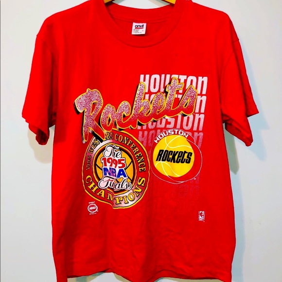 1995 NBA FINALS
W CONF CHAMPIONS
HOUSTON ROCKETS
ANVIL -SINGLE STITCH
LARGE - Picture 1 of 3